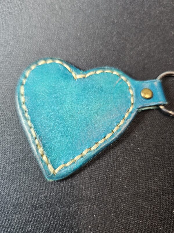 Leather Heart Keychain - Image 3