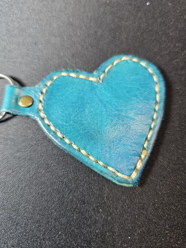 Leather Heart Keychain - Image 2